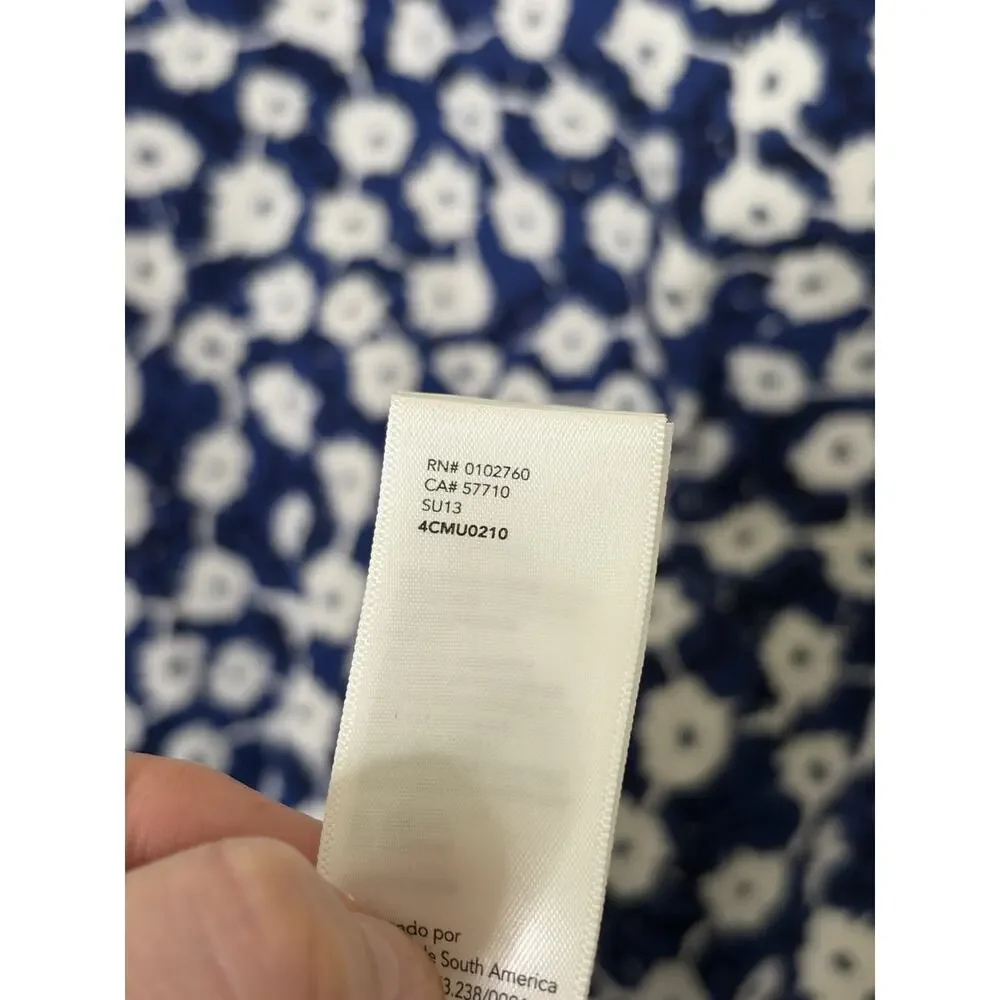 Kate Spade Saturday Blue White Ditsy Floral Cut Out Dress Size 12 Whimsical